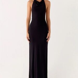 Peppermayo Black Halter Maxi Dress